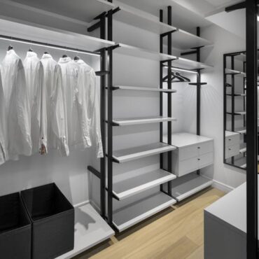 black and white wardrobe system